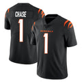 C.Bengals #1 Ja'Marr Chase Player Black Vapor Untouchable Limited Home Game Edoa Stitched Jerseys