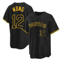 B.Red Sox #12 Connor Wong Player Black Snake Skin City Home Game Edoa Stitched Jerseys