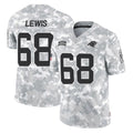C.Panthers #68 Damien Lewis Player Arctic Camo Salute to Service Limited Game Edoa Stitched Jerseys