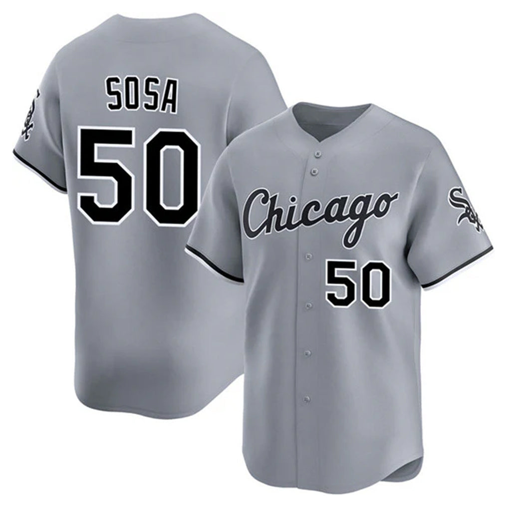 C.White Sox #50 Lenyn Sosa Player Gray Road Limited Home Edoa Stitched Jerseys