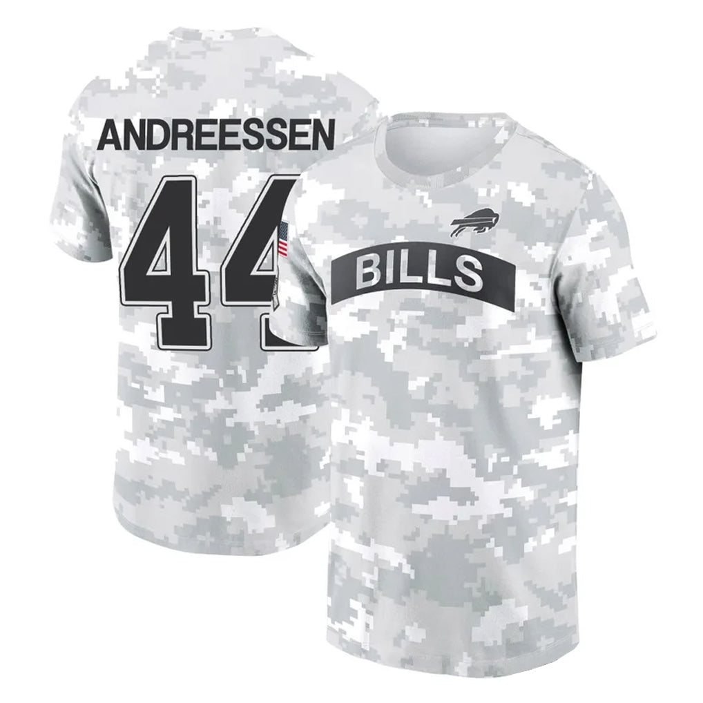 B.Bills #44 Joe Andreessen Player Arctic Camo Salute to Service T-Shirt Hoodies Edoa Stitched Jerseys