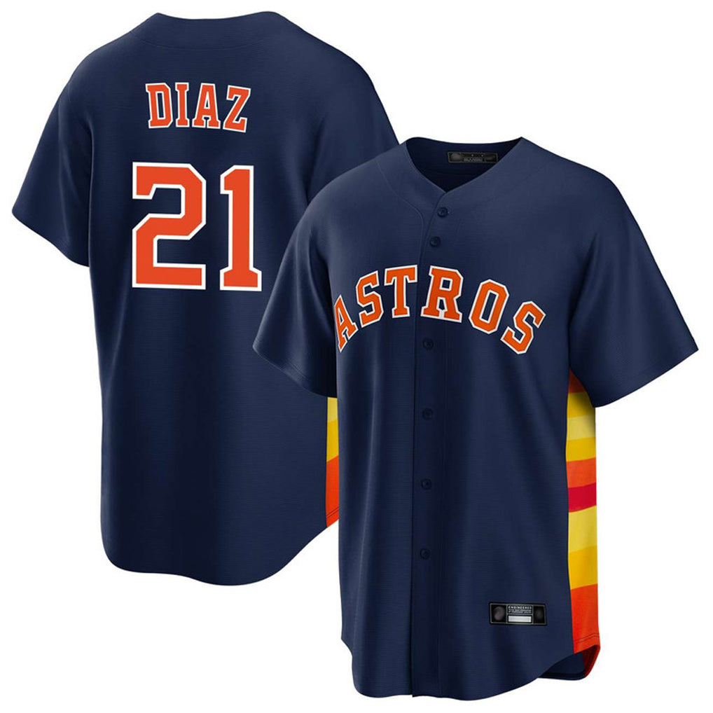 H.Astros #21 Yainer Diaz Player Navy Home Game Edoa Stitched Jerseys
