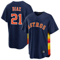 H.Astros #21 Yainer Diaz Player Navy Home Game Edoa Stitched Jerseys