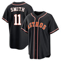 H.Astros #11 Cam Smith Player Black Fashion Out Home Game Edoa Stitched Jerseys