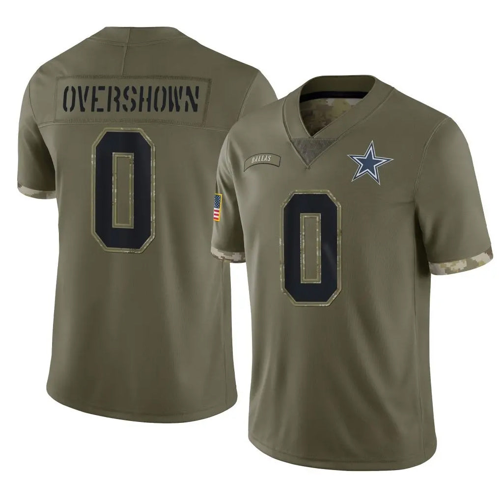 D.Cowboys #0 DeMarvion Overshown Player Olive Salute to Service Limited Game Edoa Stitched Jerseys