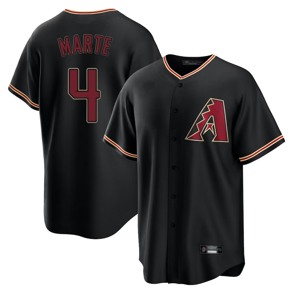 A.Diamondbacks #4 Ketel Marte Player Black Limited Home Edoa Stitched Jerseys
