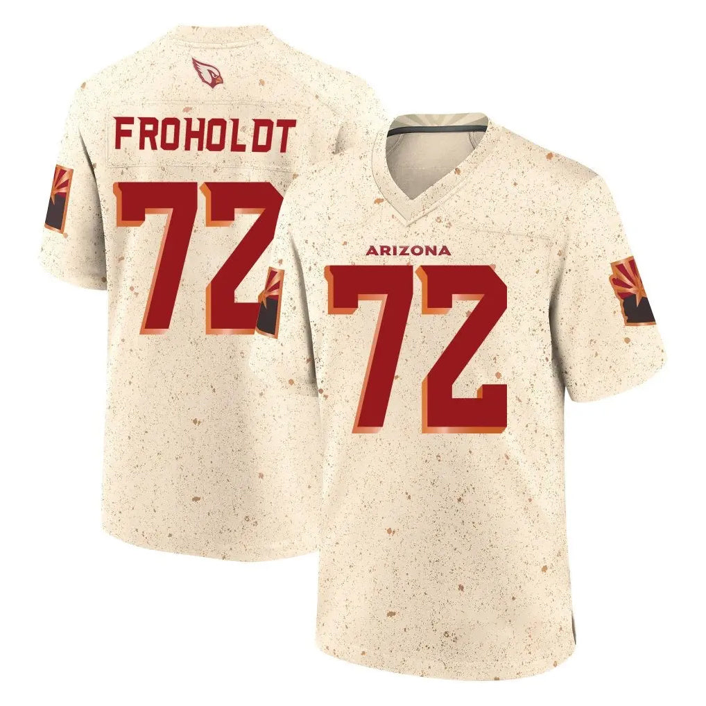 A.Cardinals #72 Hjalte Froholdt Player Cream Rivalries Collection Game Edoa Stitched Jerseys