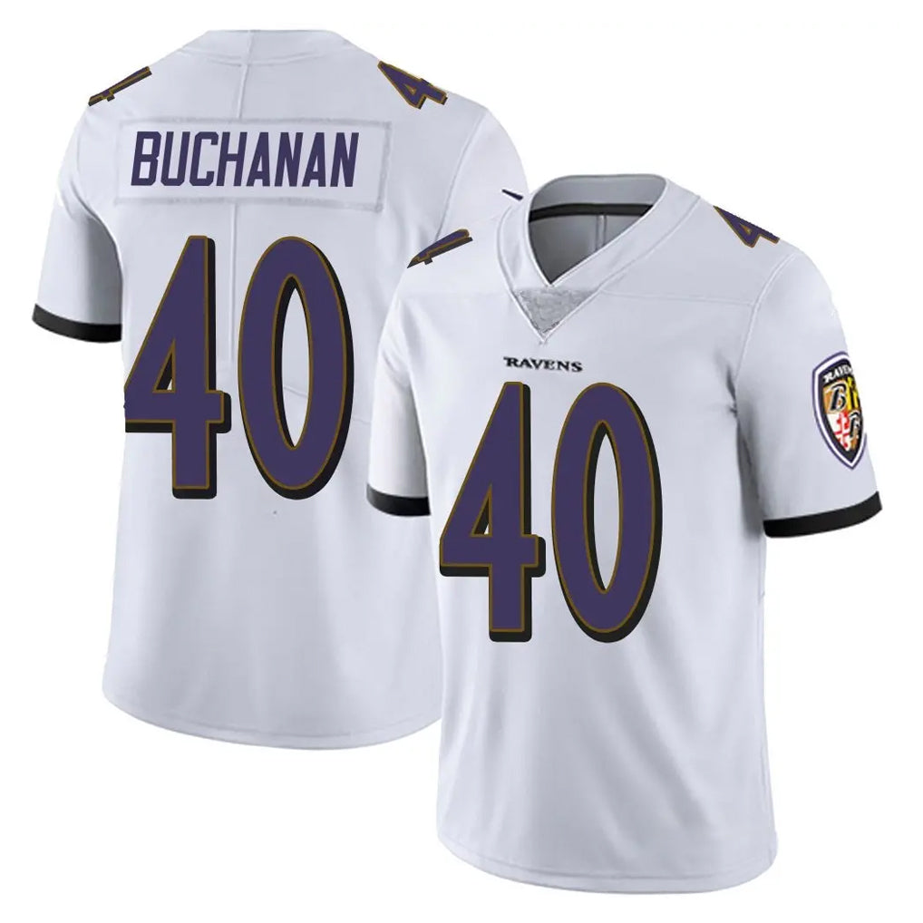 B.Ravens #40 Teddye Buchanan Player White Vapor F.U.S.E. Limited Edoa Stitched Jerseys