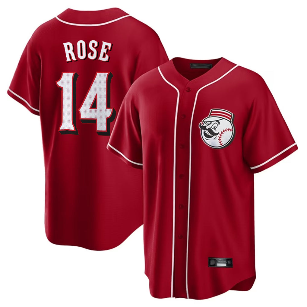 C.Reds #14 Pete Rose Player Red Home Game Edoa Stitched Jerseys