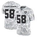 LV.Raiders #58 Jackson Powers-Johnson Player Arctic Camo Salute To Service Limited Game Edoa Stitched Jerseys