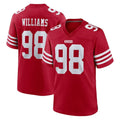 SF.49ers #98 Mykel Williams Player Red Game Home Edoa Stitched Jerseys