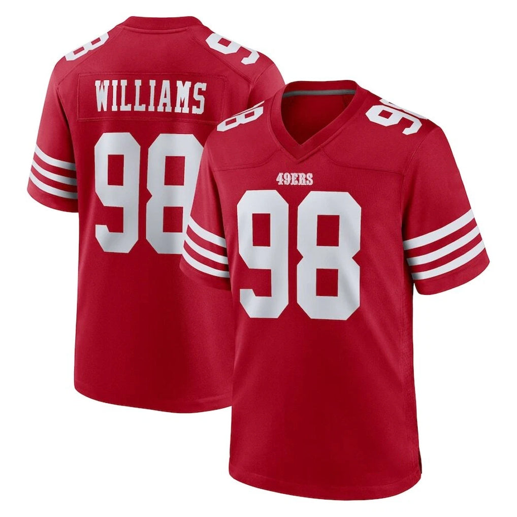 SF.49ers #98 Mykel Williams Player Red Game Home Edoa Stitched Jerseys