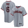 C.Guardians #6 David Fry Player Gray Home Game Edoa Stitched Jerseys