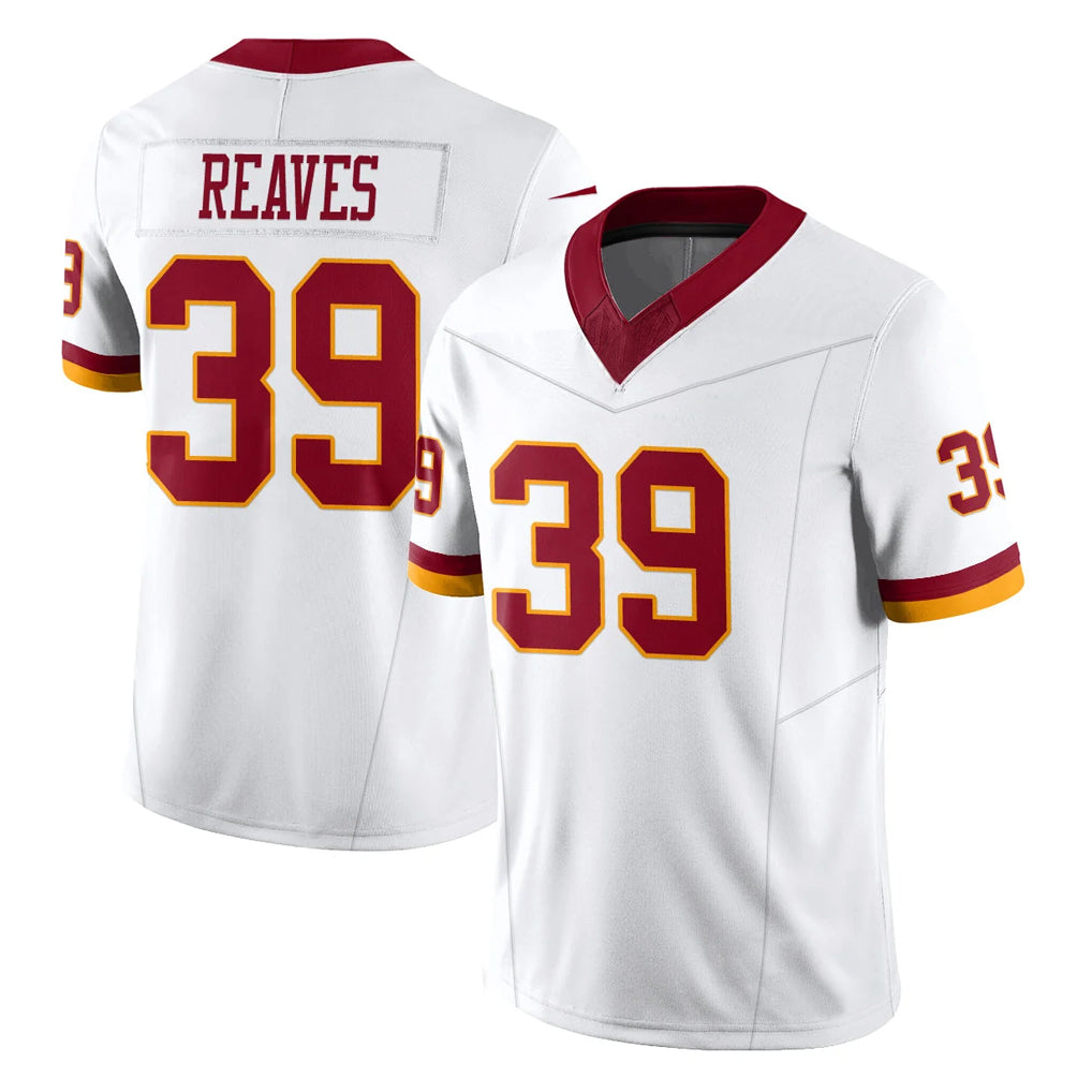 W.Commanders #39 Jeremy Reaves Player White Limited Vapor F.U.S.E. Home Game Edoa Stitched Jerseys