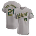 Athletics #21 Tyler Soderstrom Player Gray Road Limited Elite Home Game Edoa Stitched Jerseys