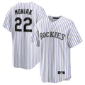C.Rockies #22 Mickey Moniak Player White Game Home Edoa Stitched Jerseys