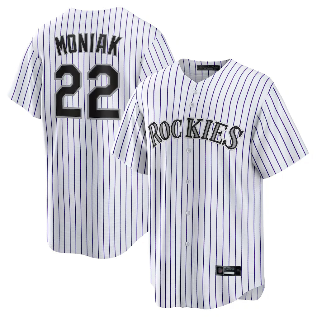 C.Rockies #22 Mickey Moniak Player White Game Home Edoa Stitched Jerseys