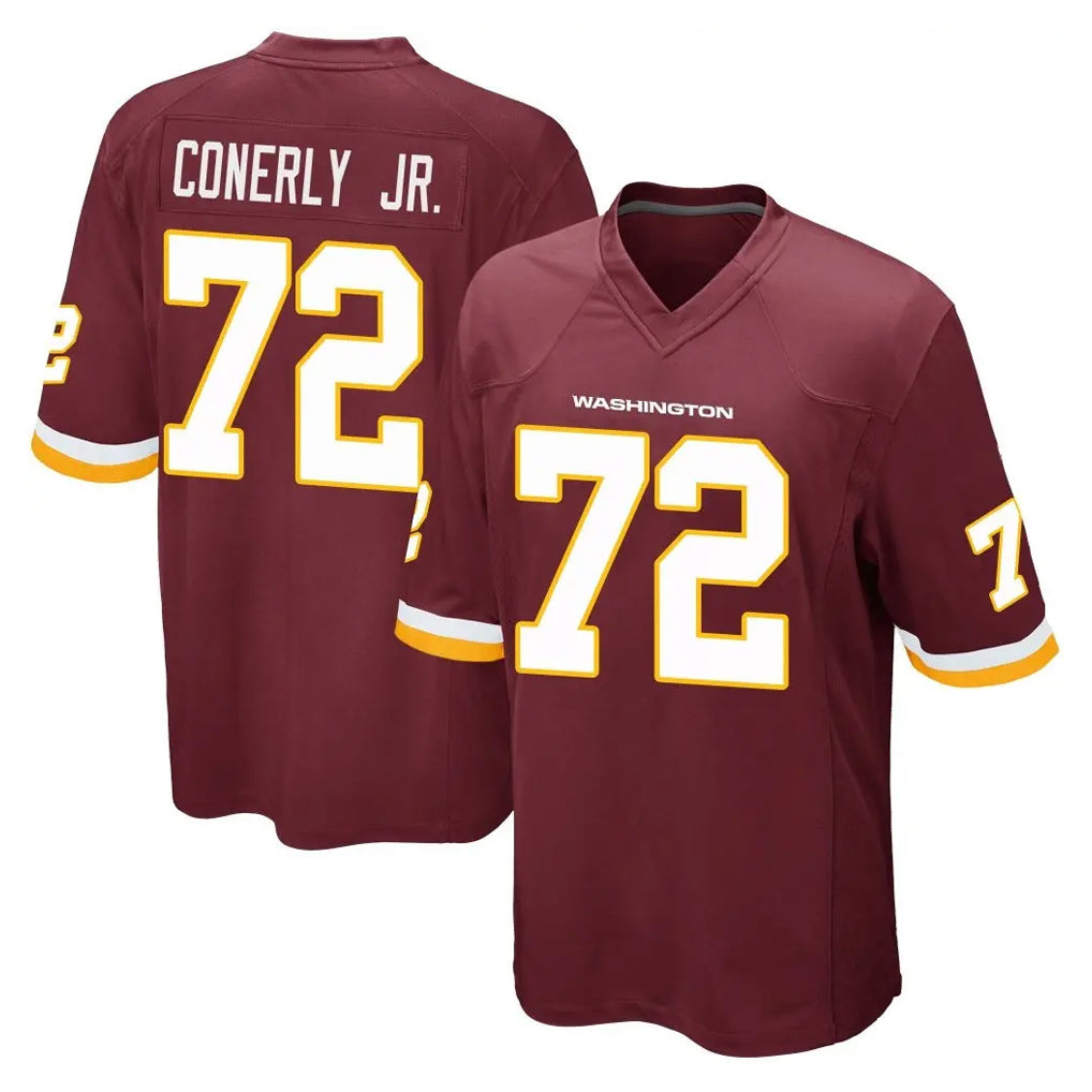 W.Commanders #72 Josh Conerly Jr. Player Burgundy Team Color Home Game Edoa Stitched Jerseys