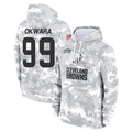 C.Browns #99 Julian Okwara Player Arctic Camo Salute to Service Hoodies Limited Game Edoa Stitched Jerseys