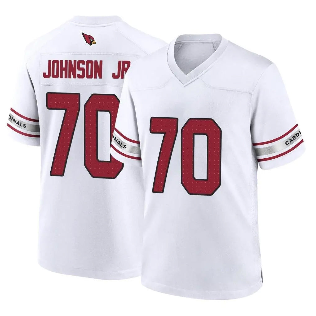 A.Cardinals #70 Paris Johnson Jr. Player White Home Game Edoa Stitched Jerseys