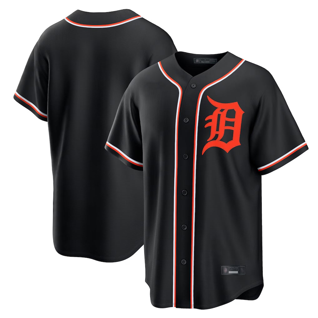 D.Tigers ## Tigers Blank Player Black Fashion Out Home Game Edoa Stitched Jerseys