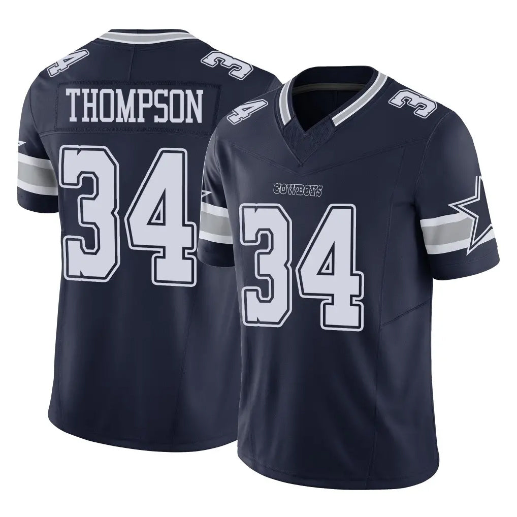 D.Cowboys #34 Jalen Thompson Player Navy Limited Vapor F.U.S.E. Home Game Edoa Stitched Jerseys