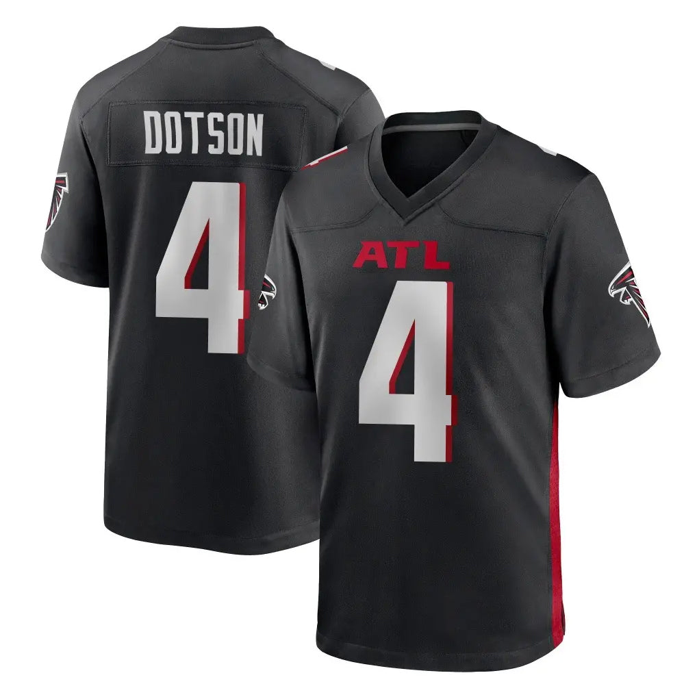 A.Falcons #4 Jahan Dotson Player Black Home Game Edoa Stitched Jerseys