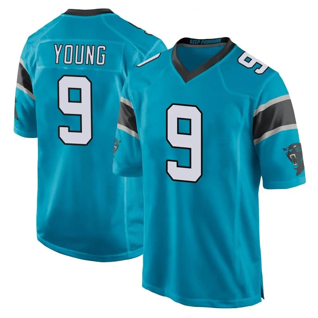 C.Panthers #9 Bryce Young Player Blue Game Edoa Stitched Jerseys