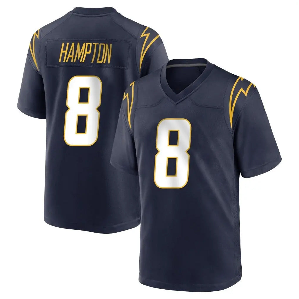 LA.Chargers #8 Omarion Hampton Player Navy Home Game Edoa Stitched Jerseys