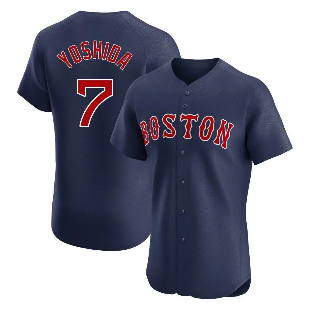 B.Red Sox #7 Masataka Yoshida Player Navy Limited Elite Home Game Edoa Stitched Jerseys
