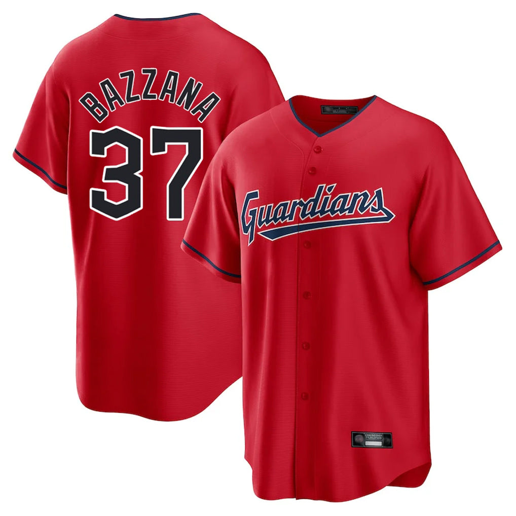 C.Guardians #37 Travis Bazzana Player Red Home Game Edoa Stitched Jerseys