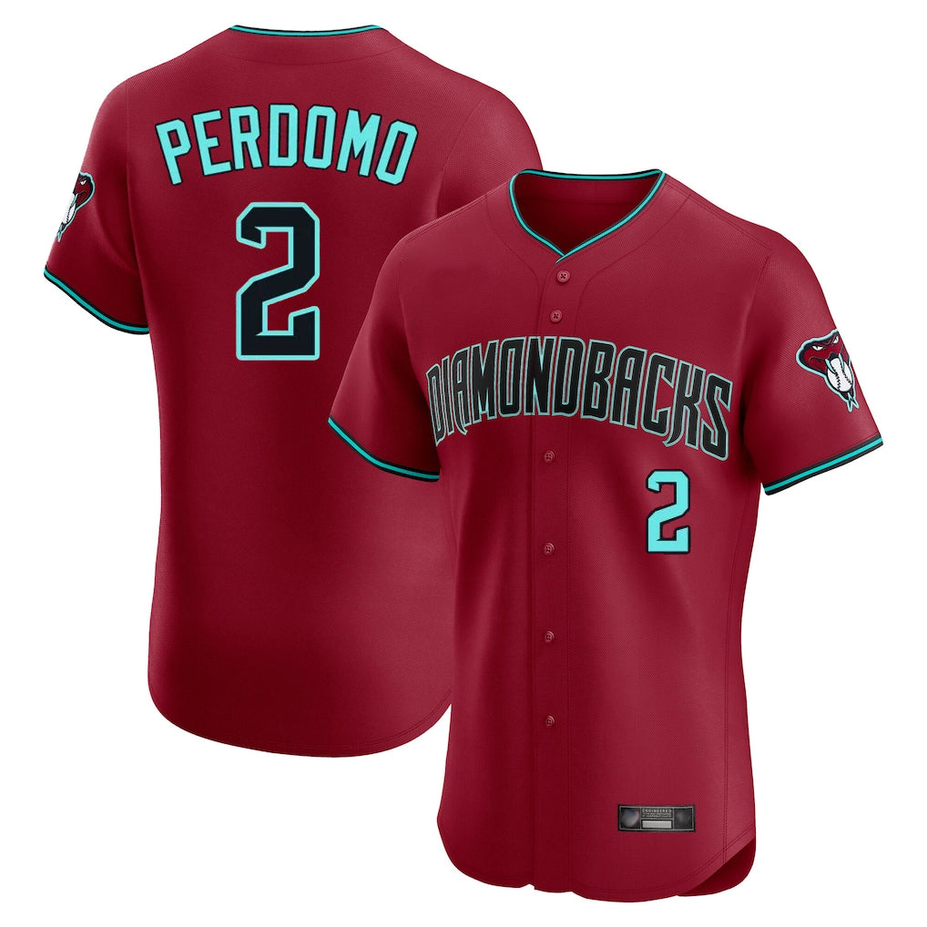 A.Diamondbacks #2 Geraldo Perdomo Player Red Limited Elite Home Game Edoa Stitched Jerseys