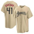A.Diamondbacks #41 Carlos Santana Player Tan City Connect Home Game Edoa Stitched Jerseys