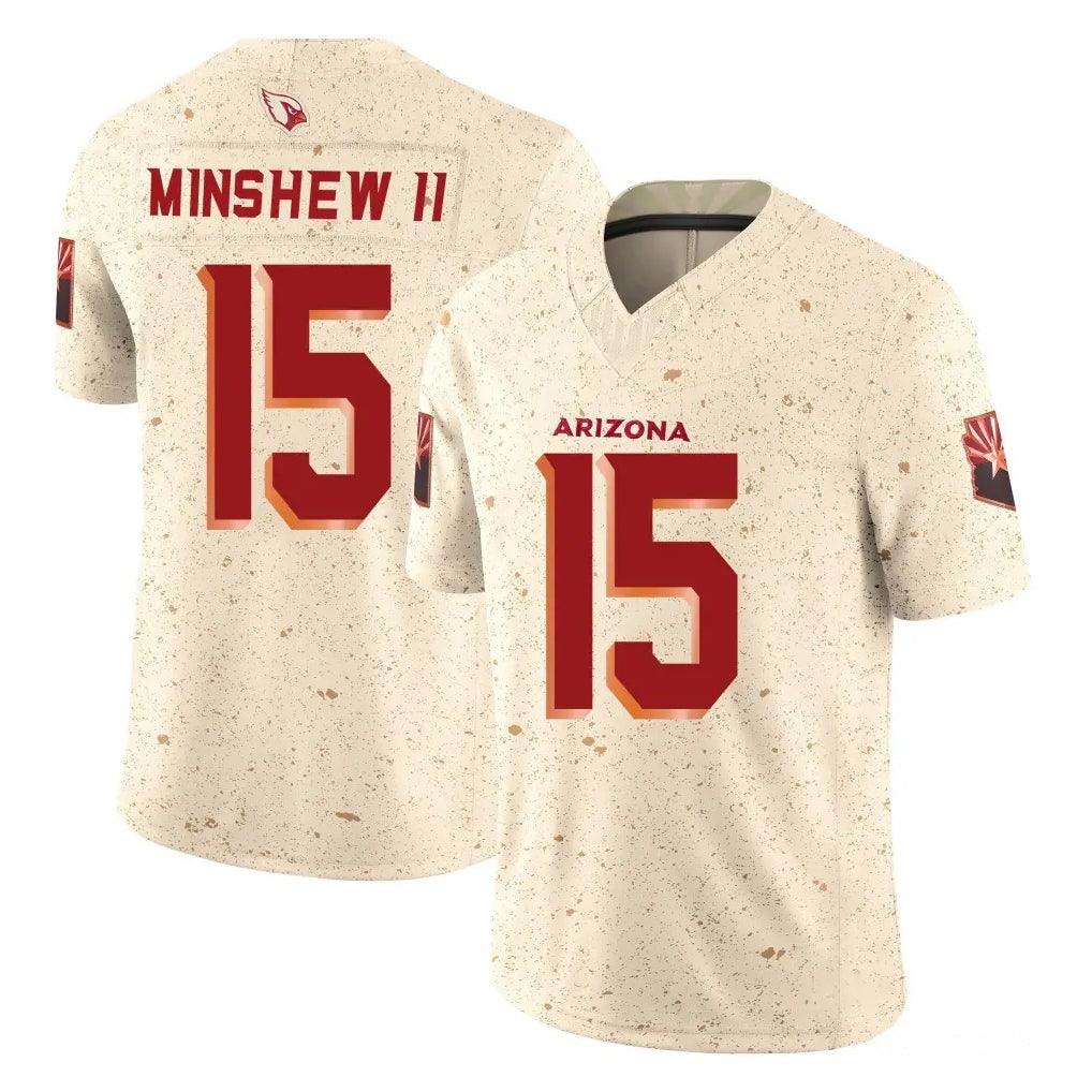 A.Cardinals #15 Gardner Minshew II Player Cream Rivalries Collection Vapor Limited Home Game Edoa Stitched Jerseys