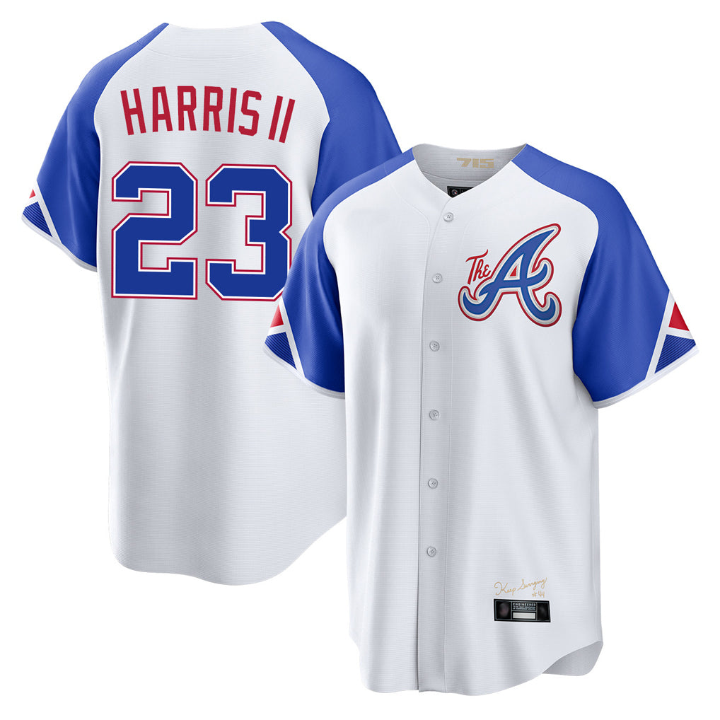 A.Braves #23 Michael Harris II Player White City Connect Home Game Edoa Stitched Jerseys