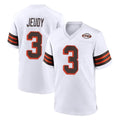C.Browns #3 Jerry Jeudy Player White Alternate Home Game Edoa Stitched Jerseys