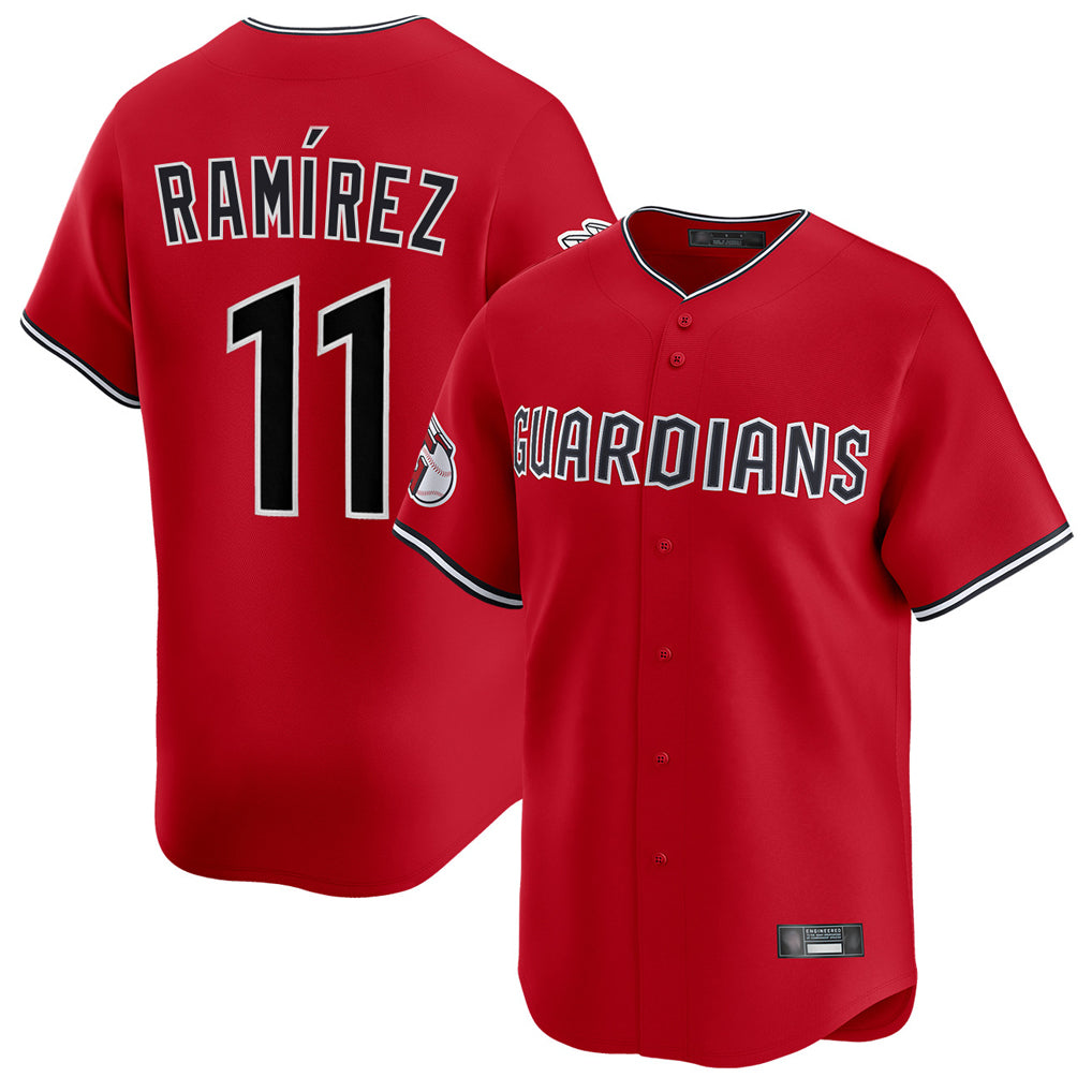 C.Guardians #11 Jose Ramirez Player Red Limited Home Edoa Stitched Jerseys