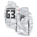 A.Falcons #63 Chris Lindstrom Player Arctic Camo Salute to Service Limited Hoodie Edoa Stitched Jerseys