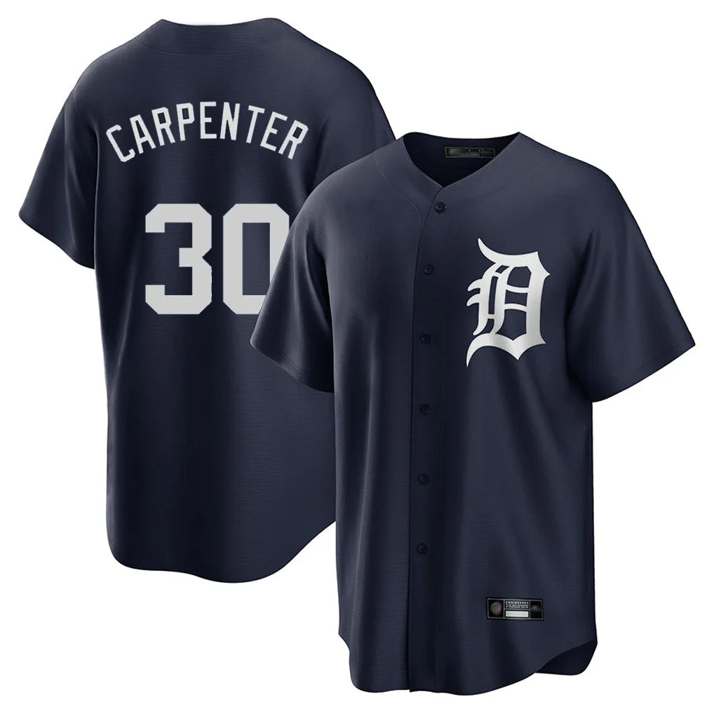 D.Tigers #30 Kerry Carpenter Player Navy Game Home Edoa Stitched Jerseys