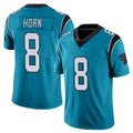 C.Panthers #8 Jaycee Horn Player Blue Vapor Untouchable Limited Game Edoa Stitched Jerseys