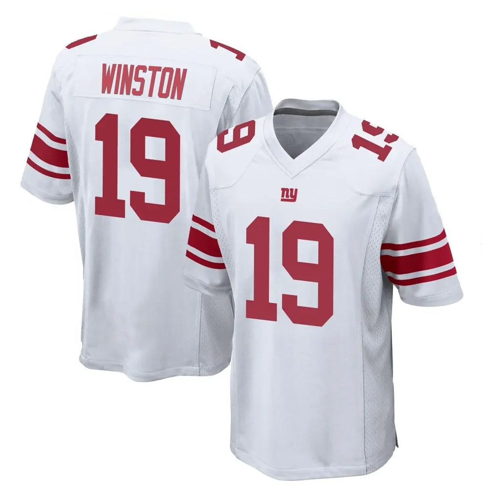 NY.Giants #19 Jameis Winston Player White Home Game Edoa Stitched Jerseys