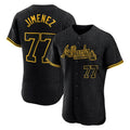A.Braves #77 Joe Jimenez Player Black Snake Skin City Limited Elite Home Game Edoa Stitched Jerseys