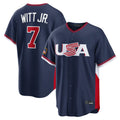 KC.Royals #7 Bobby Witt Jr. Player Navy USA 2026 World Classic Game Edoa Stitched Jerseys