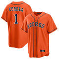 H.Astros #1 Carlos Correa Player Orange Home Game Edoa Stitched Jerseys