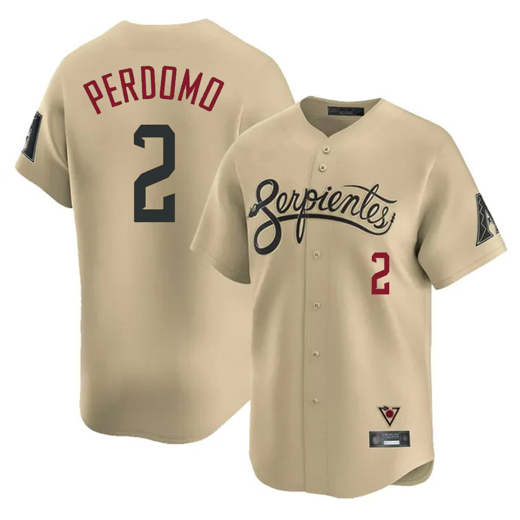 A.Diamondbacks #2 Geraldo Perdomo Player Tan City Connect Limited Home Game Edoa Stitched Jerseys