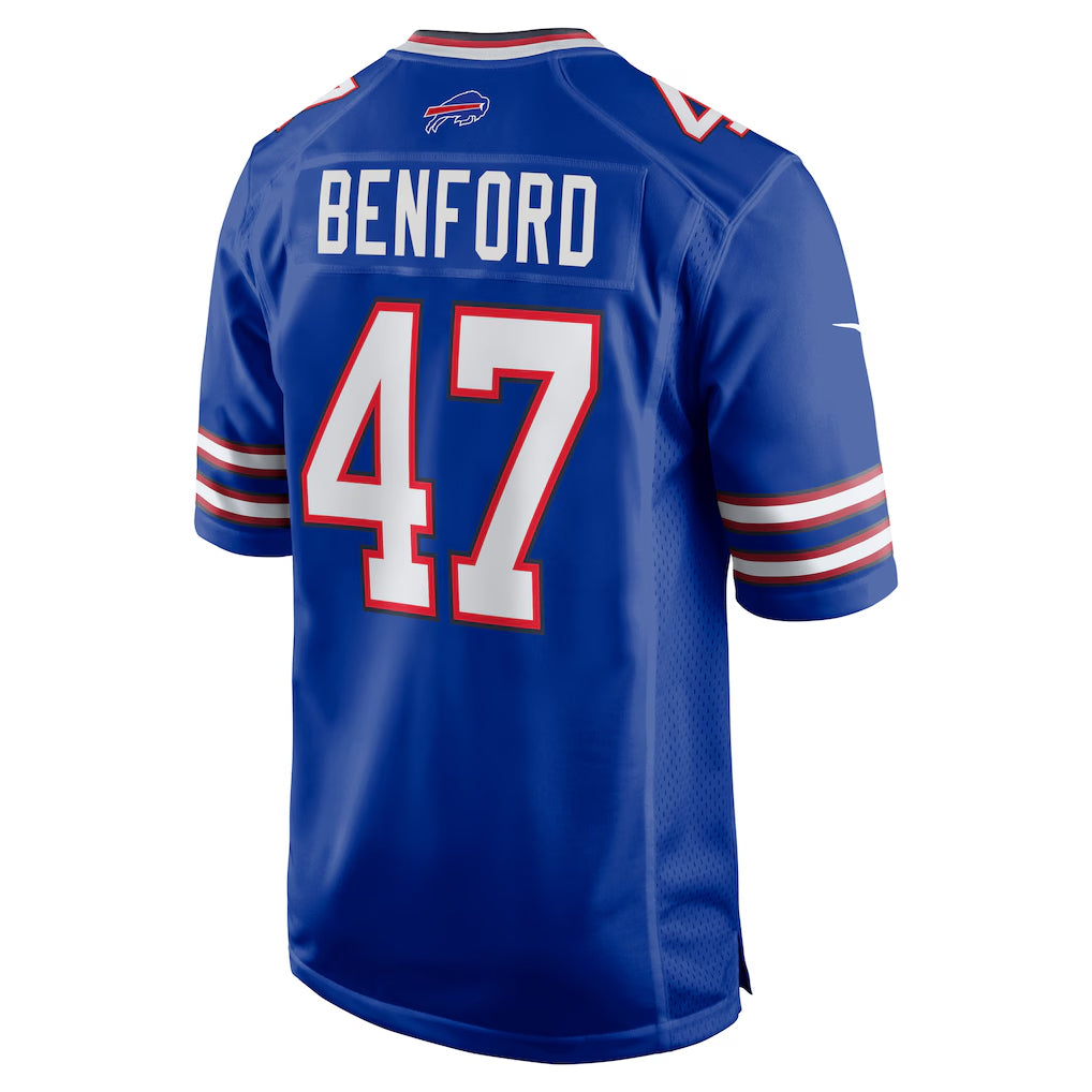 B.Bills #47 Christian Benford Player Royal Home Game Edoa Stitched Jerseys
