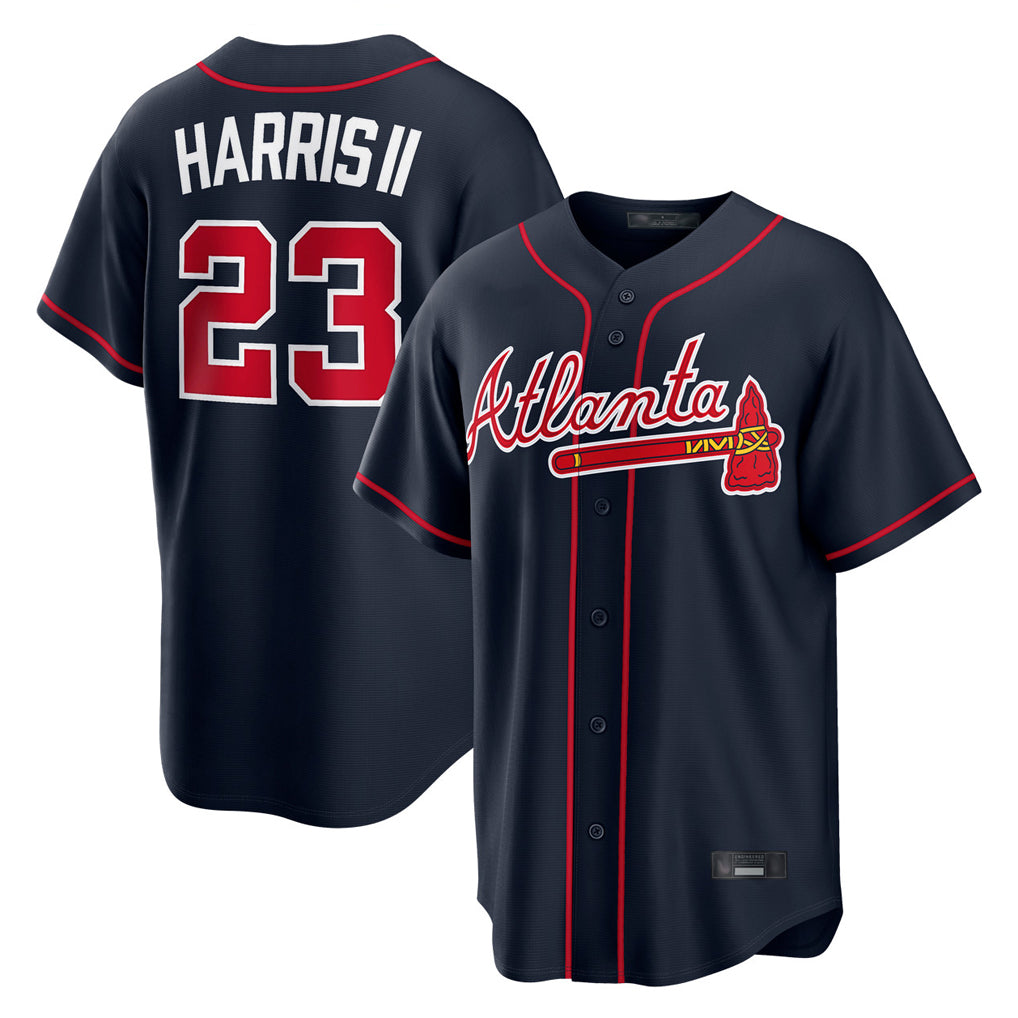 A.Braves #23 Michael Harris II Player Navy Home Game Edoa Stitched Jerseys