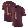 W.Commanders #1 Rachaad White Player Burgundy Alternate Vapor Untouchable Home Game Edoa Stitched Jerseys