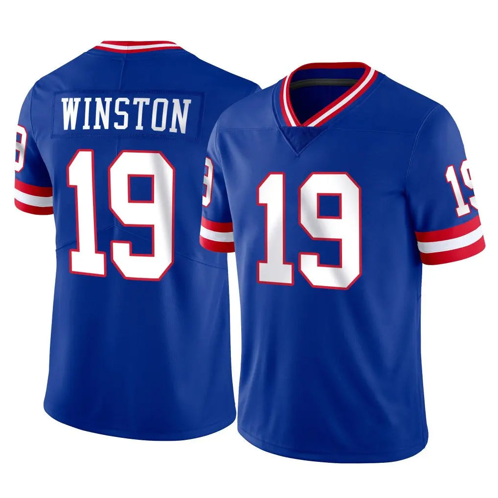NY.Giants #19 Jameis Winston Player Royal Classic Vapor Home Game Edoa Stitched Jerseys