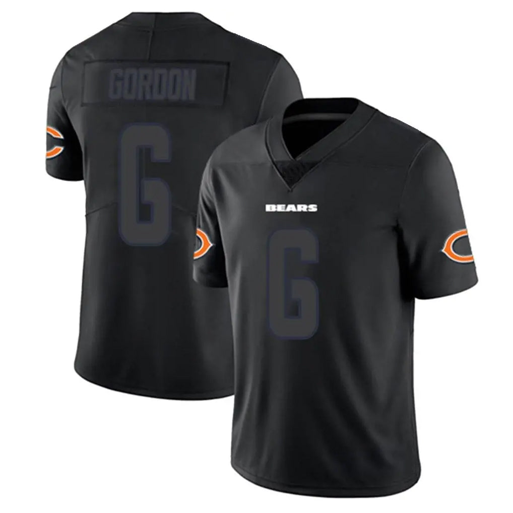 C.Bears #6 Kyler Gordon Player Black Impact Limited Game Edoa Stitched Jerseys